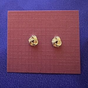 Gold Knot Stud Earrings